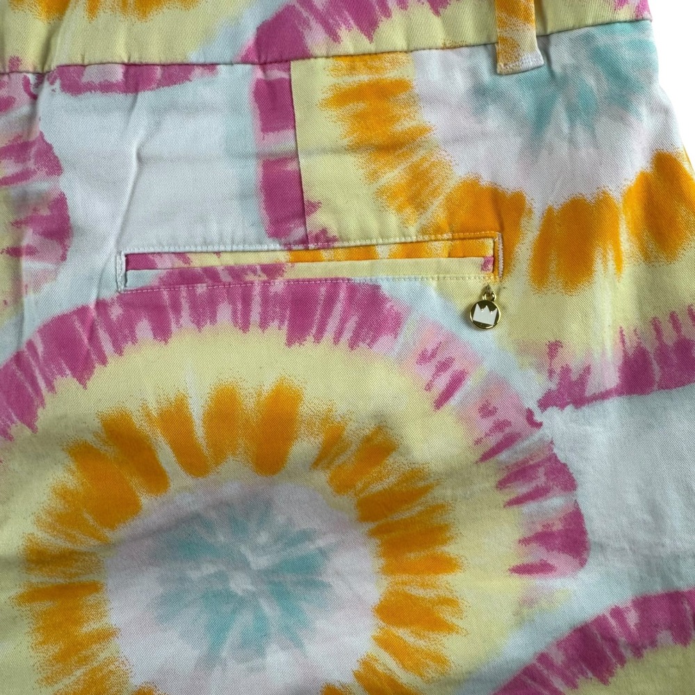 Crown & Ivy Shelby Scallop Tie Dye Shorts‎ Pink Orange Yellow Womens 8 NEW - Picture 6 of 6